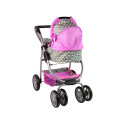 Wózek Dla Lalek Spacerówka 2 w 1 Gondola Torba Różowy Gwiazdki