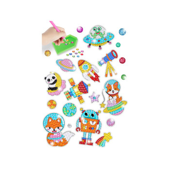 Zestaw Naklejek Haft Diamentowy Kosmos Astronauta Mozaika