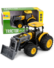 Traktor Rolniczy Farmerski Ze Spychaczem Światła Dźwięki Żółty 1:24