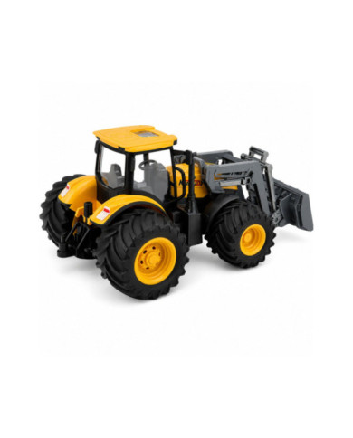 Traktor Rolniczy Farmerski Ze Spychaczem Światła Dźwięki Żółty 1:24