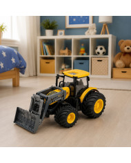 Traktor Rolniczy Farmerski Ze Spychaczem Światła Dźwięki Żółty 1:24
