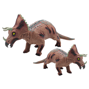 Duża Figurka Dinozaur Triceratops Dźwięk 36 cm Brązowy