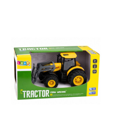 Traktor Rolniczy Farmerski Ze Spychaczem Światła Dźwięki Żółty 1:24