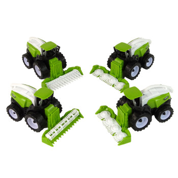 Zestaw Pojazdów Farmerskich Zielone Traktory 4 Ele