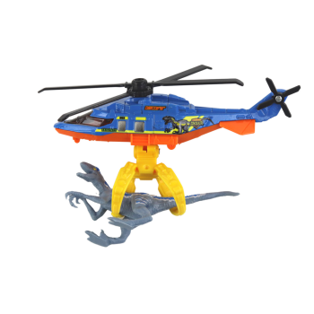 Helikopter Śmigłowiec Park Dinozaurów Zestaw Niebieski Dino Park
