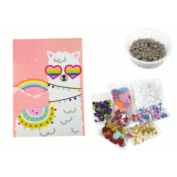 Zestaw DIY Cekiny Szpilki Lama Ramka Kolorowy