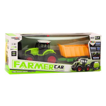 Traktor Z Przyczepą Zdalnie Sterowany RC 1:16 Pilot Zielony