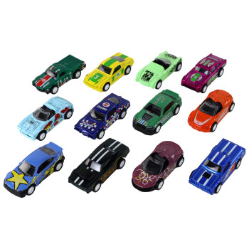 Zestaw Pojazdów Z Napędem Autka 12 ELE Metal 1:64