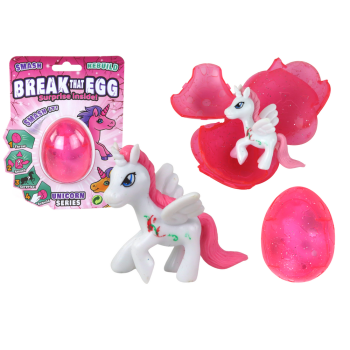 Pękające Magiczne Jajko Jednorożec Różowe 6cm