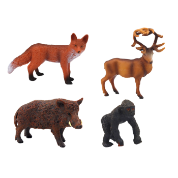 Zestaw Figurek Zwierzęta Leśne Jeleń Dzik Lisek Goryl