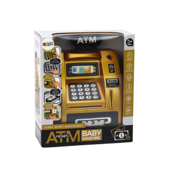 Bankomat Skarbonka Dla Dzieci Nauka Oszczędzania Złoto Czarny