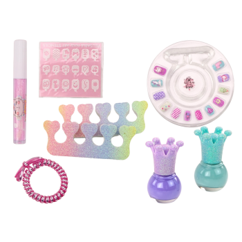 Zestaw Kosmetyków W Walizce Do Paznokci Makijażu Walizka Fioletowa 9 El.