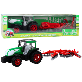 Traktor Ciągnik Z Przyczepą Maszyna Rolnicza Wał Strunowy Kosiarka