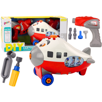 Samolot Kreskówkowy Do Skręcania Skrzydła DIY Czerwony