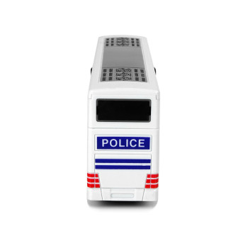 Autobus Policyjny Dwupiętrowy Biały z Naciągiem Dźwięk