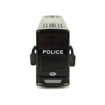 Autobus Policyjny Dwupiętrowy Czarny z Napędem Frykcyjnym