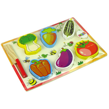 Drewniany Zestaw Warzyw Do Krojenia 6 Sztuk Pomidor Papryka Ogórek