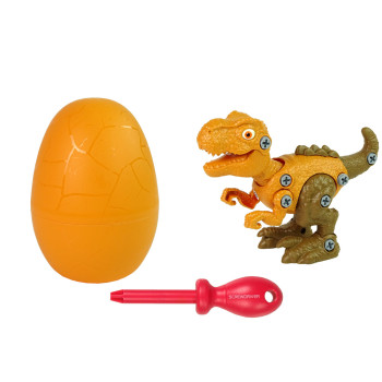 Zestaw Dinozaur Tyranozaur Rex z Jajkiem DIY Śrubokręt Pomarańczowy