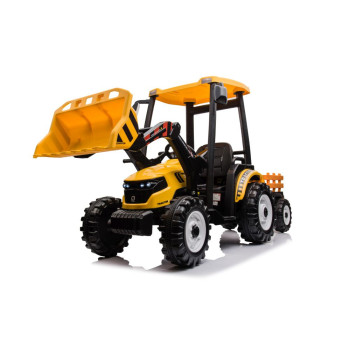 Traktor Na Akumulator Z Przyczepą Hercules Żółty 24V