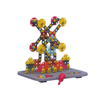 Klocki Konstrukcyjne W Skrzynce Majsterkowanie Wiertarka DIY