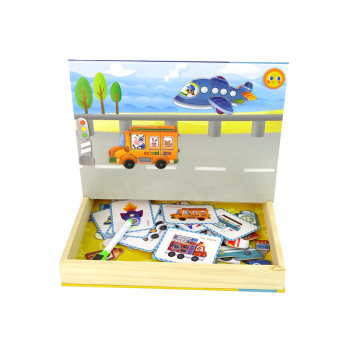 Magnetyczna Układanka Książka Transport Puzzle Karty