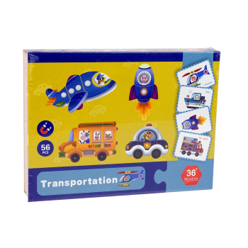 Magnetyczna Układanka Książka Transport Puzzle Karty