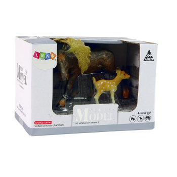 Zestaw 2 Figurek Łoś Sarna Zwierzęta Leśne Figurka