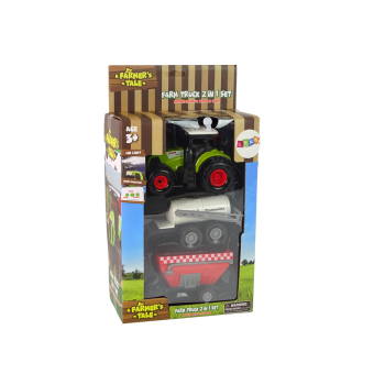 Duży Traktor Światła LED Dźwięki 2 Maszyny Farm Set
