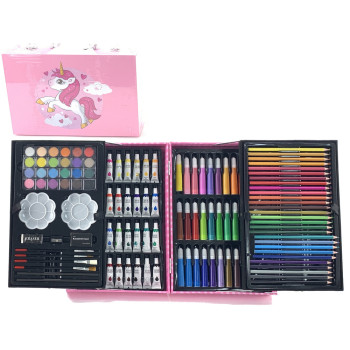 Duży Zestaw Artystyczny w Walizce 145 Elementów Jednorożec