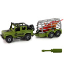 Auto Terenowe Transporter Do Rozkręcania DIY Zielony Dinozaur