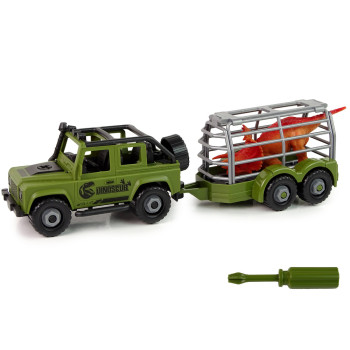 Auto Terenowe Transporter Do Rozkręcania DIY Zielony Dinozaur