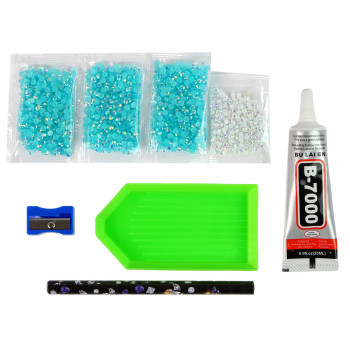 Zestaw Kreatywny Renifer DIY Diamenty Kryształki Niebieski