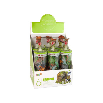 Zestaw Zwierzęta Dinozaury Figurki 12szt. Akcesoria W Tubie