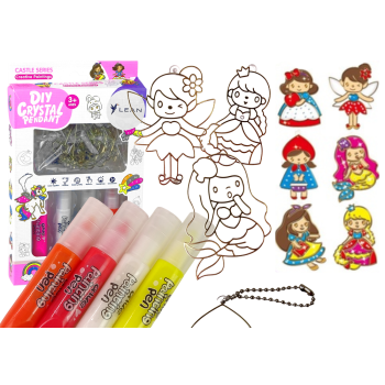 Witraże Zawieszki Do Malowania Zastygająca Farba Księżniczki 6 szt.