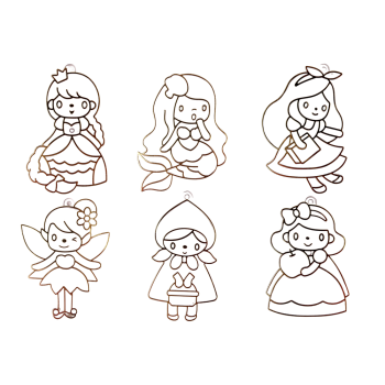 Witraże Zawieszki Do Malowania Zastygająca Farba Księżniczki 6 szt.