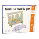 Drewniana Gra Edukacyjna Cztery Kolory Zwierzęta Dwustronna Układanka