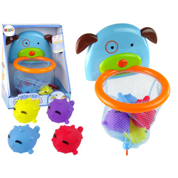 Zabawka Do Kąpieli Mini Koszykówka Kosz Piesek Gumowe Rybki