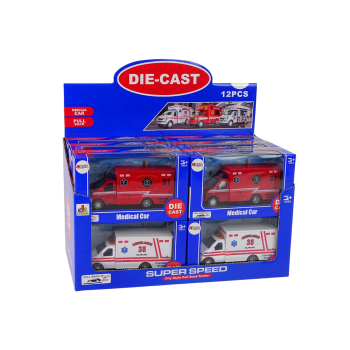 Auto Pojazd Ratunkowy Ambulans Napęd Frykcyjny 2 Kolory