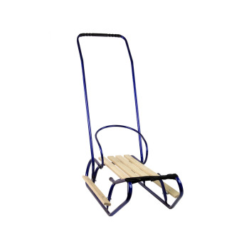 Sanki Metalowe z Pchaczem Oparcie Pasek Niebieskie