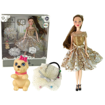 Lalka Dla Dzieci Emily z Pieskiem Długie Włosy