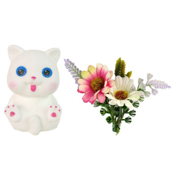 Lalka Dla Dzieci Emily Długie Włosy Biały Kotek