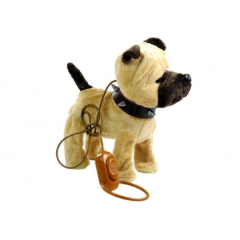 Interaktywny Piesek Na Smyczy + Buda Beżowy