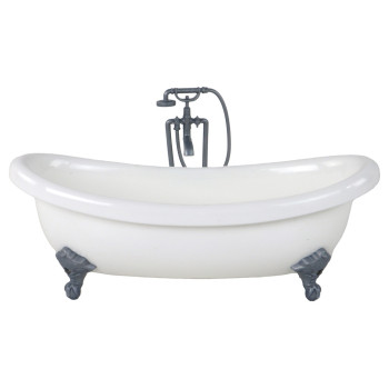 Lalka Dla Dzieci Długie Blond Włosy Szlafrok Niebieski Wanna Łazienka