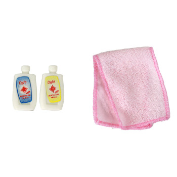 Lalka Dla Dzieci Długie Blond Włosy Szlafrok Niebieski Wanna Łazienka