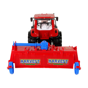 Czerwony Ciągnik z Pługiem Napęd Frykcyjny