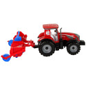 Czerwony Ciągnik z Pługiem Napęd Frykcyjny