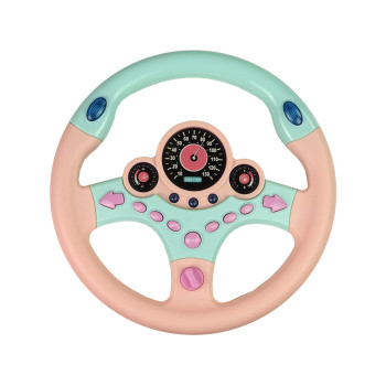 Interaktywna Kierownica Różowa Symulator Jazdy Dźwięki Światła