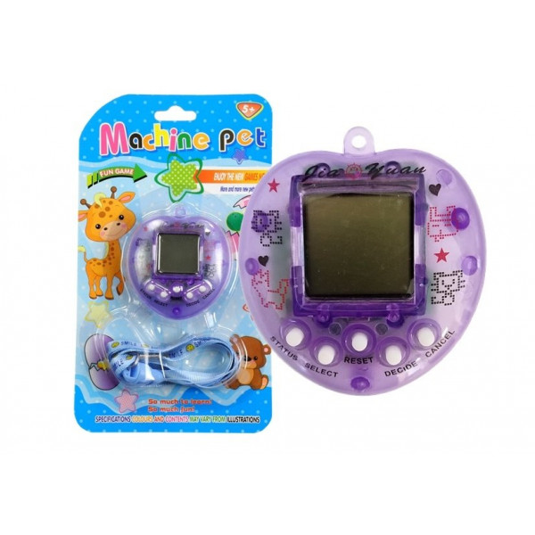 Gra Elektroniczna Tamagotchi Fioletowa z krótkim łańcuszkiem