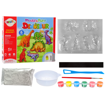 Zestaw DIY Do Malowania Dinozaury Gips Magnesy