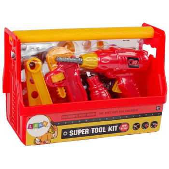 Zestaw Narzędzi Skrzynka Młotek Kleszcze Czerwony